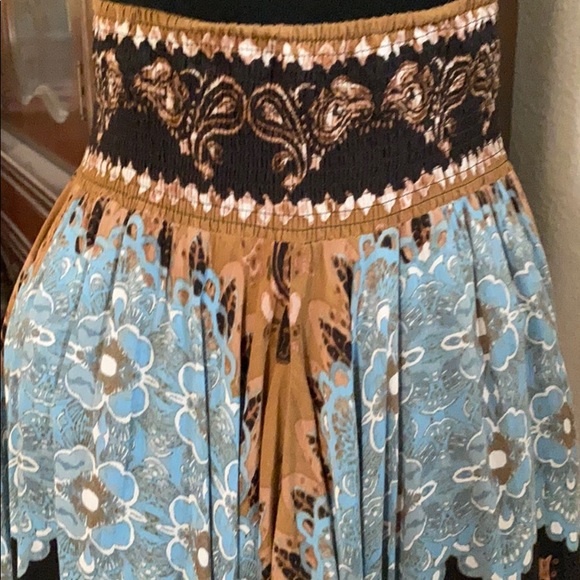 Free People Turquoise, Brown, Black Skirt. Size XS - Picture 2 of 7